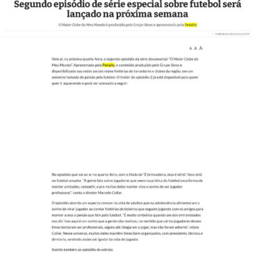 Segundo episódio de série especial sobre futebol será lançado na próxima semana – Jornal NH