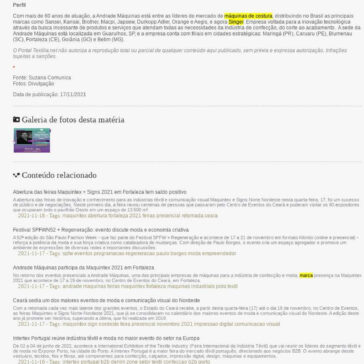 Andrade Máquinas participa da Maquintex 2021 em Fortaleza – Textilia