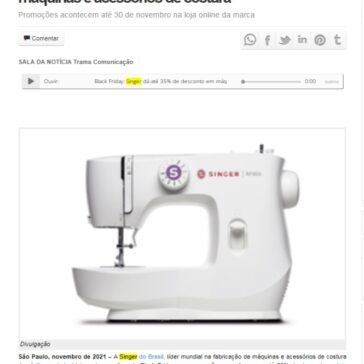 Black Friday: Singer dá até 35% de desconto em máquinas e acessórios de costura – Gazeta da Semana