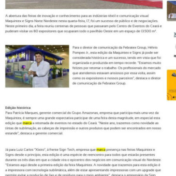 Abertura das Feiras Maquintex + Signs 2021 em Fortaleza tem saldo positivo de visitantes e negociações – Nosso Meio