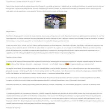 Abertura das Feiras Maquintex + Signs 2021 em Fortaleza tem saldo positivo de visitantes e negociações, eliminatórias do Cambea e série de palestras e oficinas – Reticências