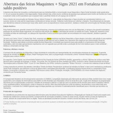 Abertura das feiras Maquintex + Signs 2021 em Fortaleza tem saldo positivo – Textilia