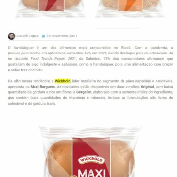 Wickbold anuncia pães de hambúrguer com nova gramatura – Click Fato