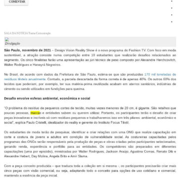 10 estudantes realizam desafios de moda sustentável com avaliação de grandes estilistas – Sala da Notícia
