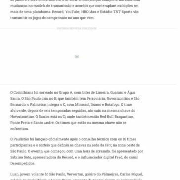 Sorteio do Paulistão 2022 coloca Santos e Red Bull Bragantino na mesma chave – Aqui Notícias
