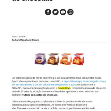 Seven Boys apresenta novo panettone trufado com gotas de chocolate – BemParaná