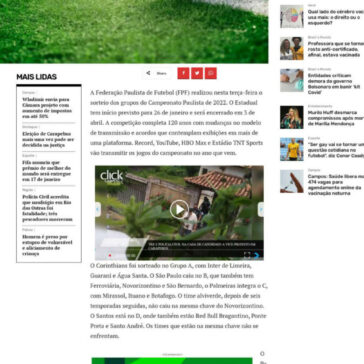 Sorteio do Paulistão 2022 coloca Santos e Red Bull Bragantino na mesma chave – Click Campos