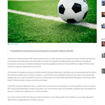 Sorteio do Paulistão 2022 coloca Santos e Red Bull Bragantino na mesma chave – Nova Onda FM