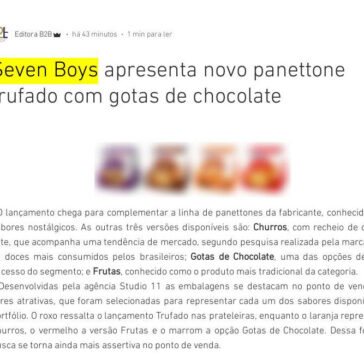 Seven Boys apresenta novo panettone trufado com gotas de chocolate – Pack