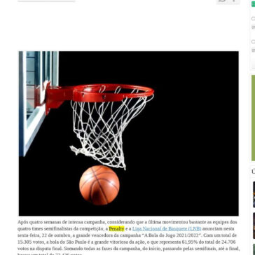 Penalty e LNB anunciam time vencedor da “Bola do Jogo 2021/2022”  – Popular Mais
