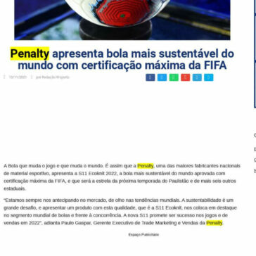 Penalty apresenta bola mais sustentável do mundo com certificação máxima da FIFA – Wsports
