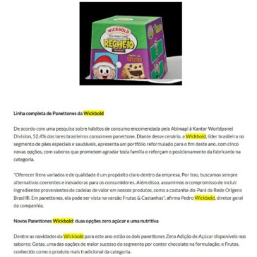 Wickbold apresenta novo portfólio com panettones para toda família – Falando de Varejo