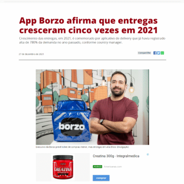 App Borzo afirma que entregas cresceram cinco vezes em 2021 – Realtime1