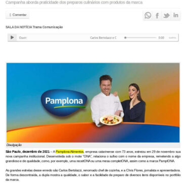 Carlos Bertolazzi e Chris Flores estrelam nova campanha da Pamplona Alimentos – AB Notícias News