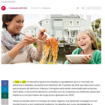 Tate & Lyle apresenta avanços em metas relacionadas ao seu propósito institucional – Abc da Comunicação