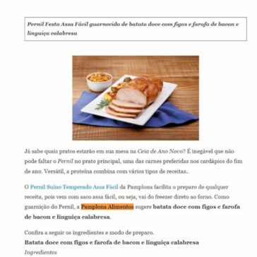 Pamplona sugere guarnição de batata doce com figos e farofa para pernil da ceia – Alice Varajão