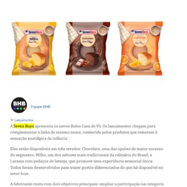 Seven Boys apresenta novos bolos casa de Vó – BHB Food