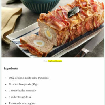 Receita de Bolo de carne suína moída – Comidas e Receitas