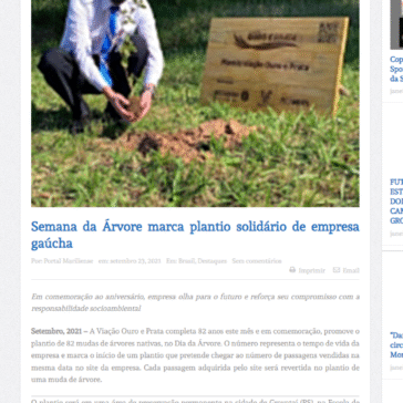 Semana da Árvore marca plantio solidário de empresa gaúcha