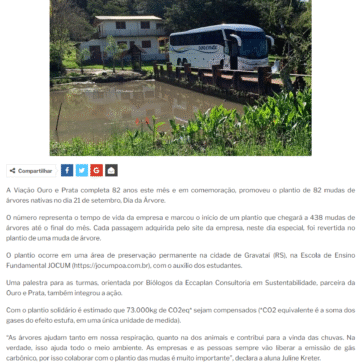 Viação Ouro e Prata reverte venda de passagens no plantio de 438 mudas de árvores