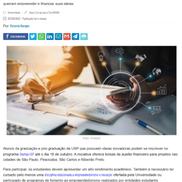 Projetos e ideias inovadoras de alunos da USP podem receber incentivo financeiro