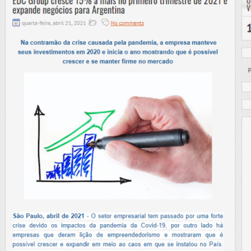 EDC Group cresce 15% a mais no primeiro trimestre de 2021 e expande negócios para Argentina