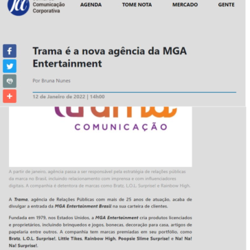 Trama é a nova agência da MGA Entertainment – Jornal da Comunicação Corporativa