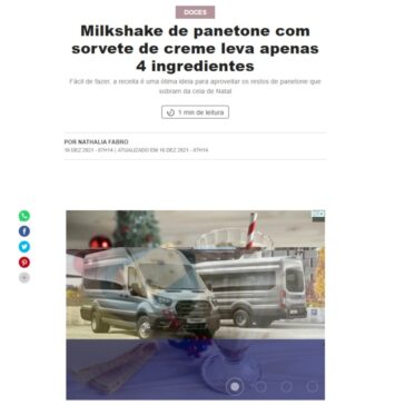 Milkshake de panetone com sorvete de creme leva apenas 4 ingredientes – Casa e Jardim