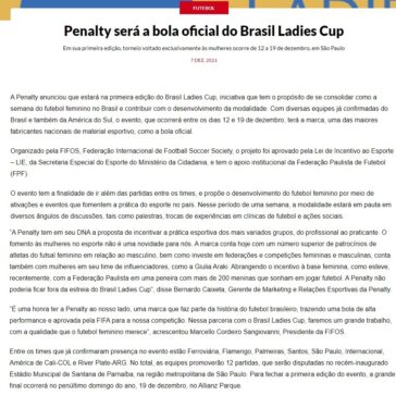 Penalty será a bola oficial do Brasil Ladies Cup – Marketing Esportivo