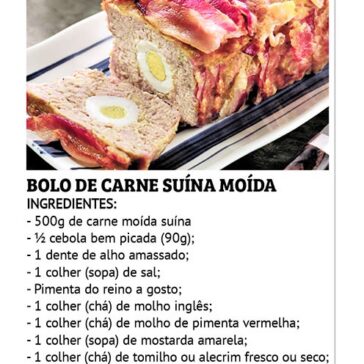 Confira esta deliciosa e prática receita de Bolo de Carne Moída Suína da Pamplona Alimentos – Companhia do Sabor