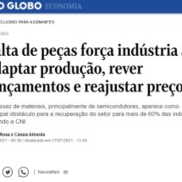 Falta de peças força indústria a adaptar produção, rever lançamentos e reajustar preços