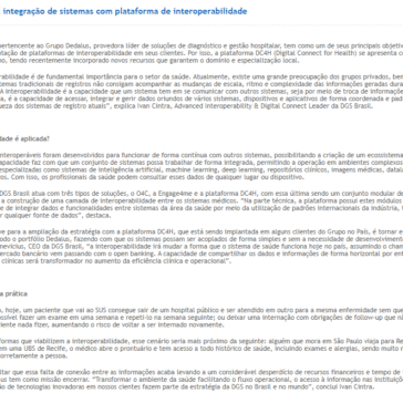 DGS Brasil aposta na integração de sistemas com plataforma de interoperabilidade