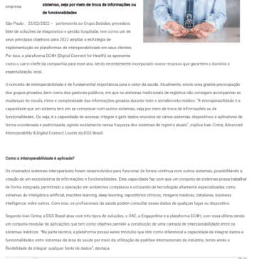 DGS Brasil aposta na integração de sistemas com plataforma de interoperabilidade