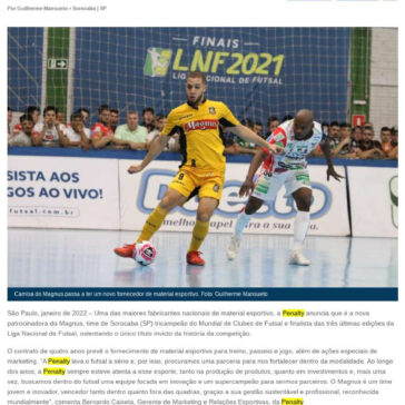 Penalty é a nova patrocinadora do Magnus – Liga Nacional de Futsal