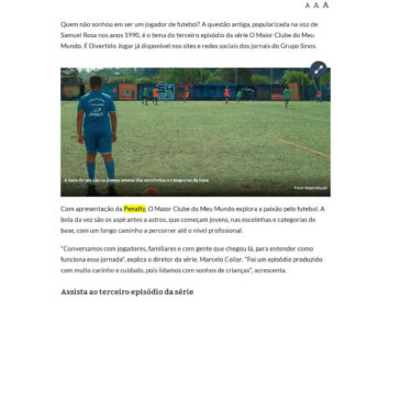 Série sobre futebol destaca os aspirantes a astros- Jornal NH