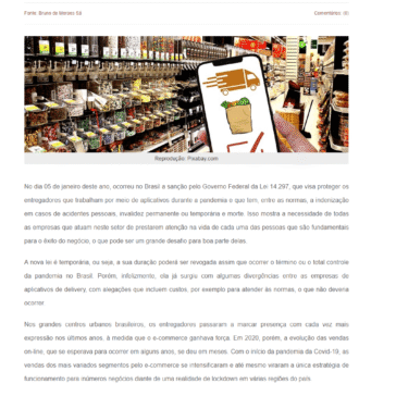 O delivery nosso de cada dia com a Lei 14.297