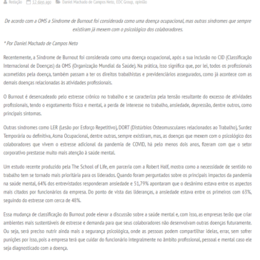 Quais as doenças afetarão o mundo corporativo?
