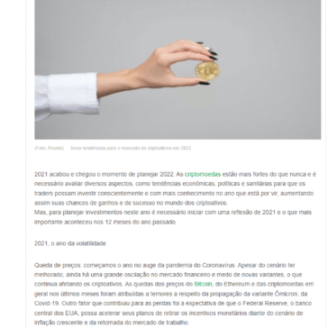 Nove tendências para o mercado de criptoativos em 2022