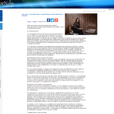 Por que a terceirização é preferência pela liderança?