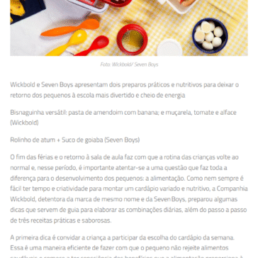 Volta às aulas: dicas e receitas para uma lancheira equilibrada e saborosa – Comidas e Receitas