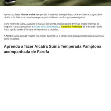 Aprenda a fazer Alcatra Suína Temperada Pamplona acompanhada de Farofa – Receitas e Dicas do Chef