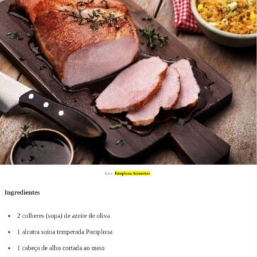 Receita de Alcatra suína assada -Comida e Receitas