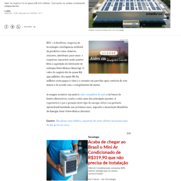 Intelbras compra fabricante de sistemas de energia solar Renovigi