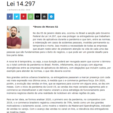 O delivery nosso de cada dia com a Lei 14.297