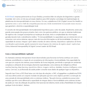DGS Brasil aposta na integração de sistemas com plataforma de interoperabilidade