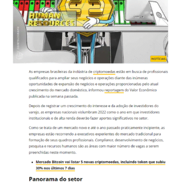 Há vagas: Demanda por profissionais qualificados para trabalhar na indústria de criptomoedas está em alta no Brasil