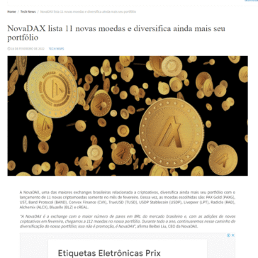 NovaDAX lista 11 novas moedas e diversifica ainda mais seu portfólio