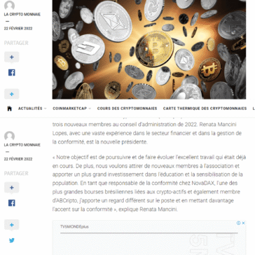 Renata Mancini Lopes assume la présidence d’AbCripto