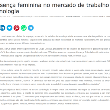 Presença feminina no mercado de trabalho de tecnologia