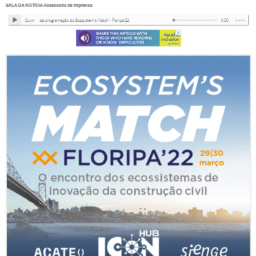 Sienge faz parte da programação do Ecosystem’s Match – Floripa’22
